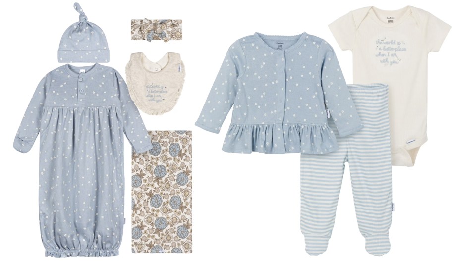 blue and white baby outfits