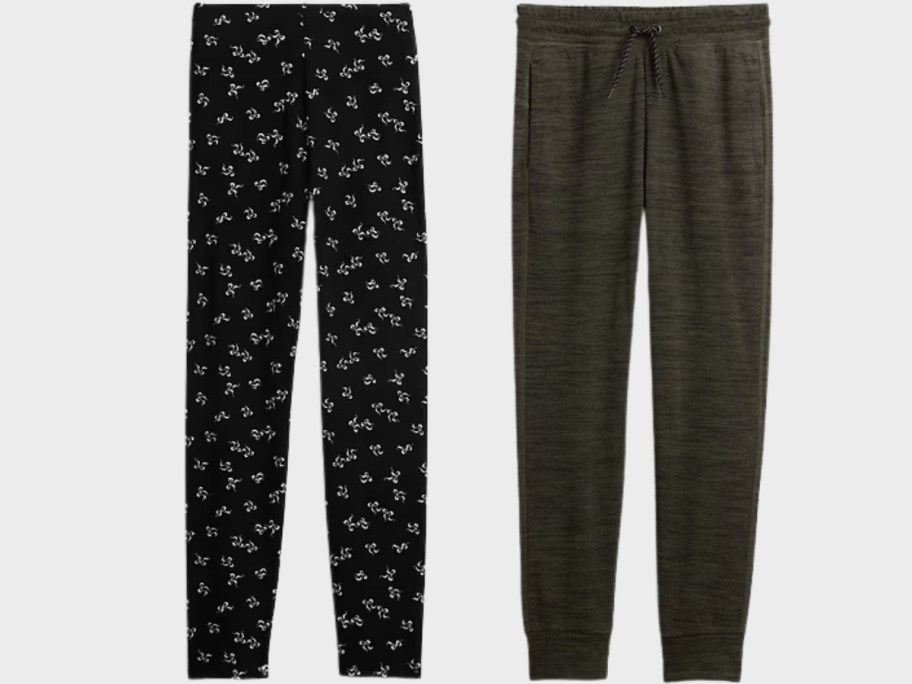 a pair of girls leggings and a pair of boys joggers 