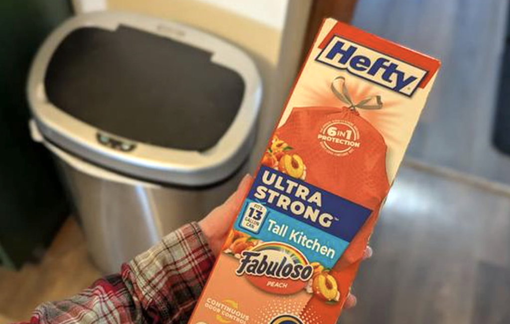 Hefty peach trash bags
