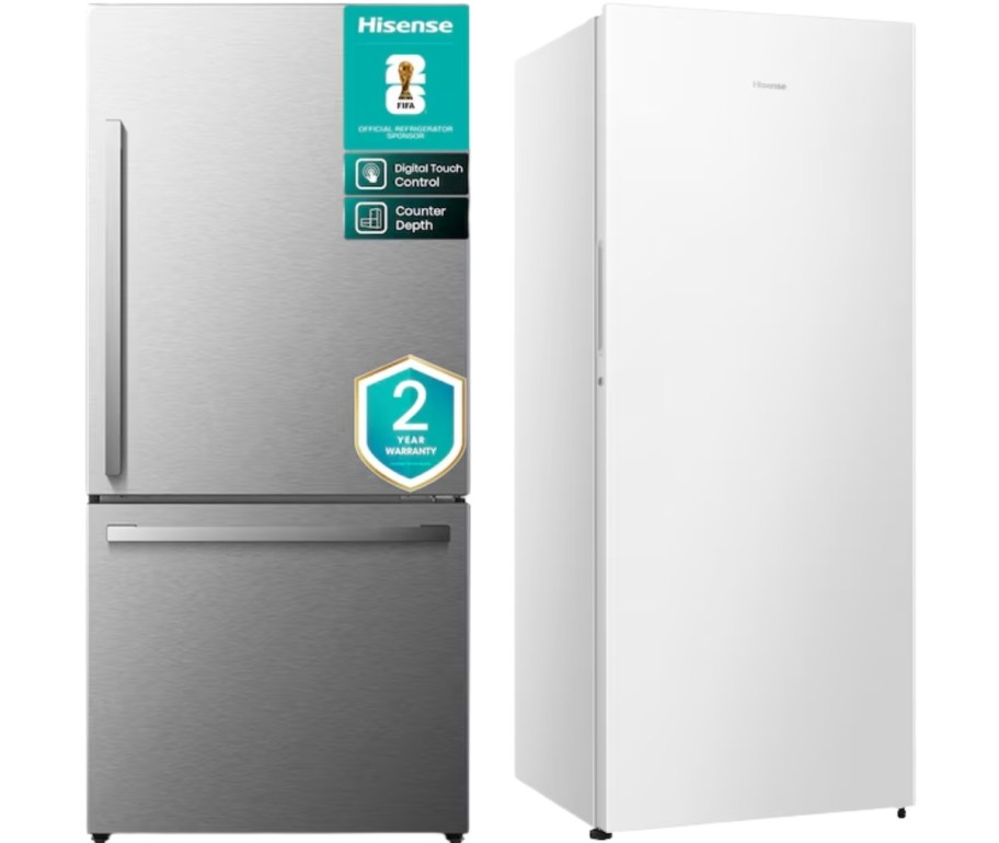 freezer/refrigerator and white upright freezer