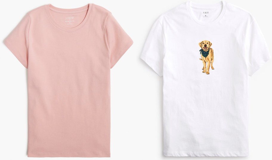 pink and white tees 