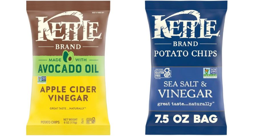 two bags of kettle brand chips