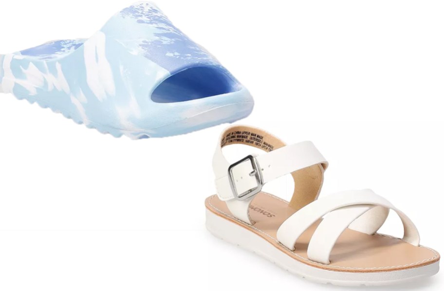 blue and white children's sandals