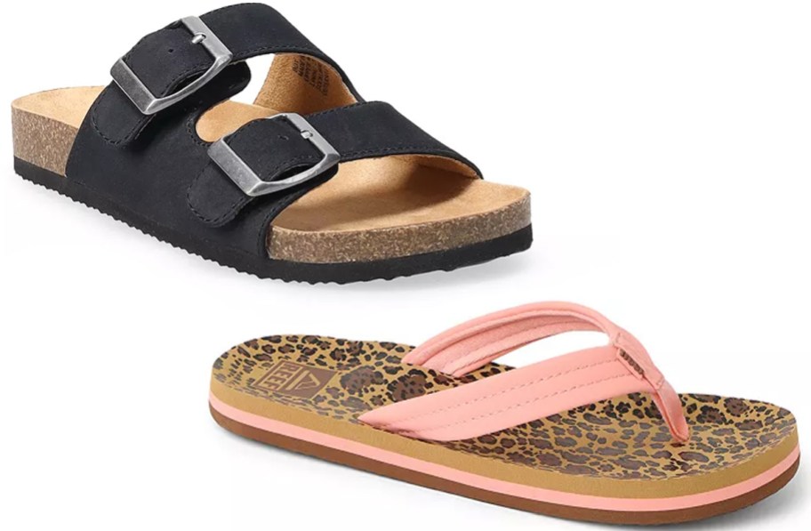black and pink children's sandals