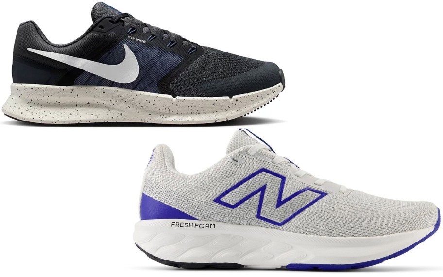 nike black shoes and nike gray shoes 