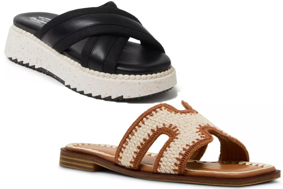 black and brown sandals