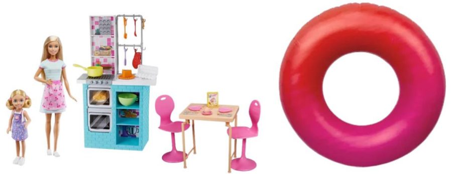 Barbie Baking Kitchen Dolls & Accessories Playset and Inflatable Ring Tube