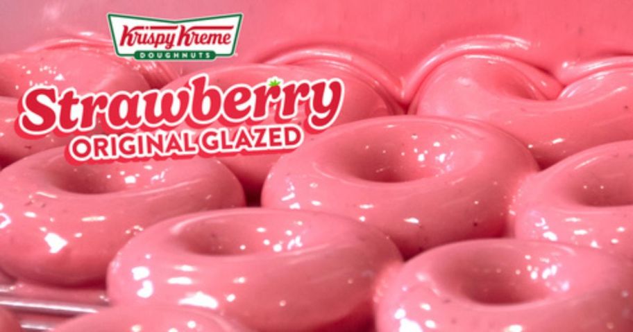 krispy kreme Strawberry Original Glazed doughnuts