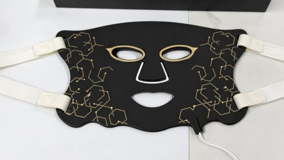led face mask on a countertop