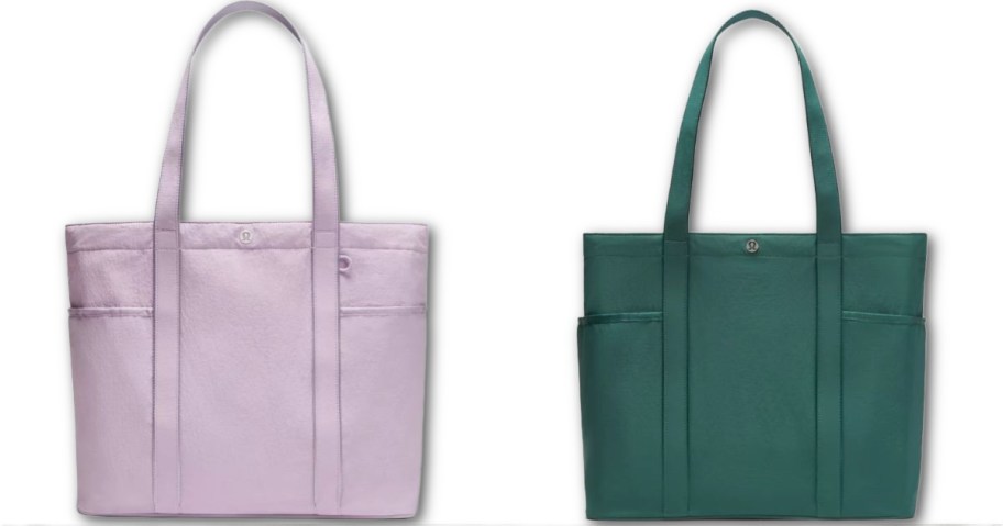 Stock images of two lululemon tote bags