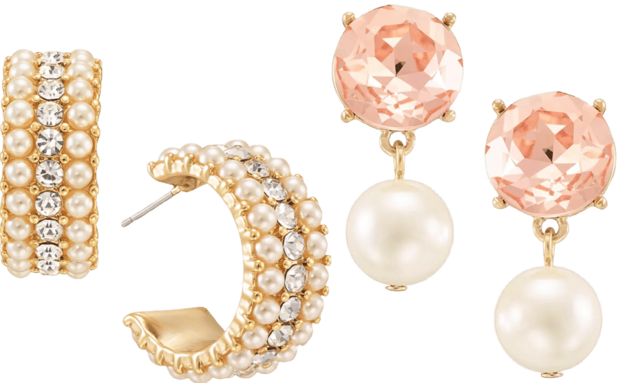 2 pairs of gold earrings
