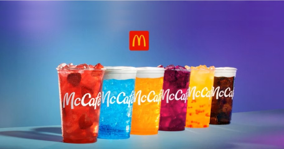 mcdonalds mccafe drinks lined up