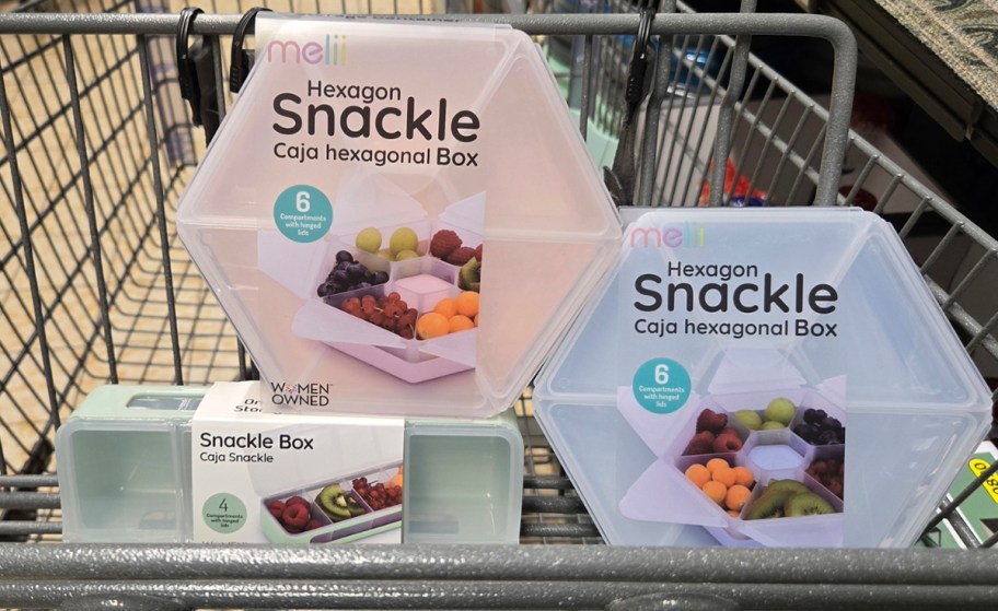 snack boxes in cart 