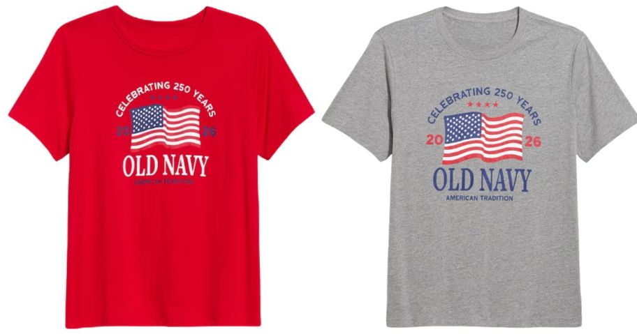 two old navy flag tees