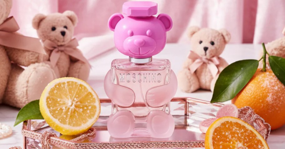moschino pink bear perfume bottle