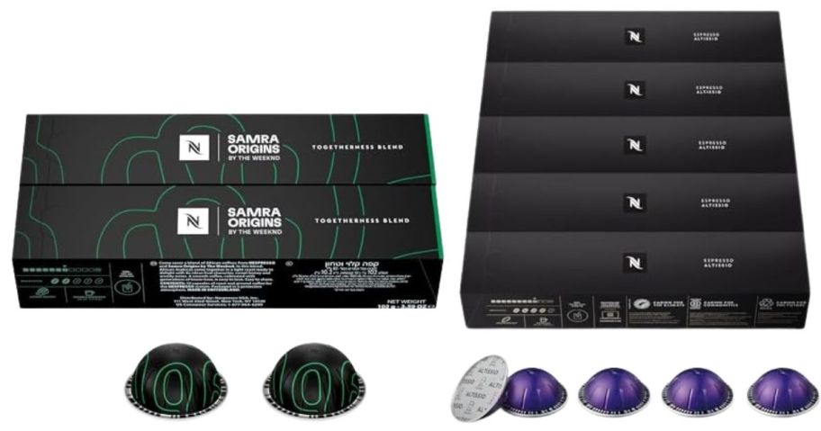 packages of nespresso pods