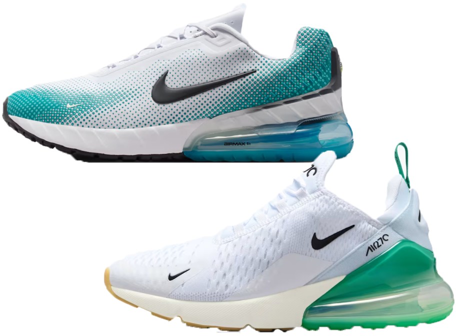 white and green nike shoes 