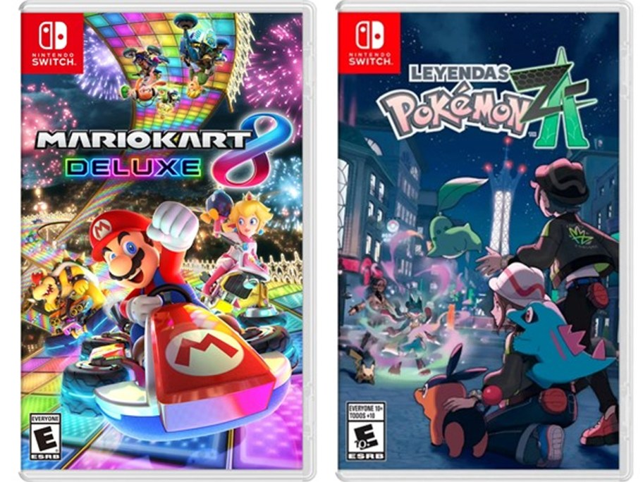 nintendo switch mario kart 8 and pokemon games 