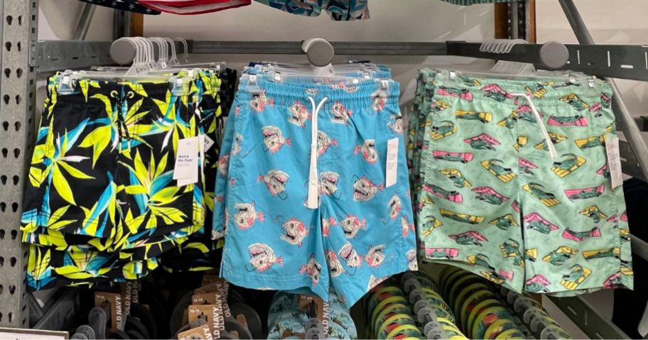 Old navy boys swimsuits in store