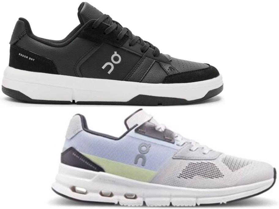 black and blue on running shoes 