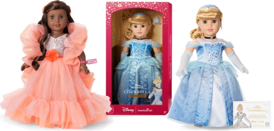 peaches and cream barbie and cinderella AG dolls