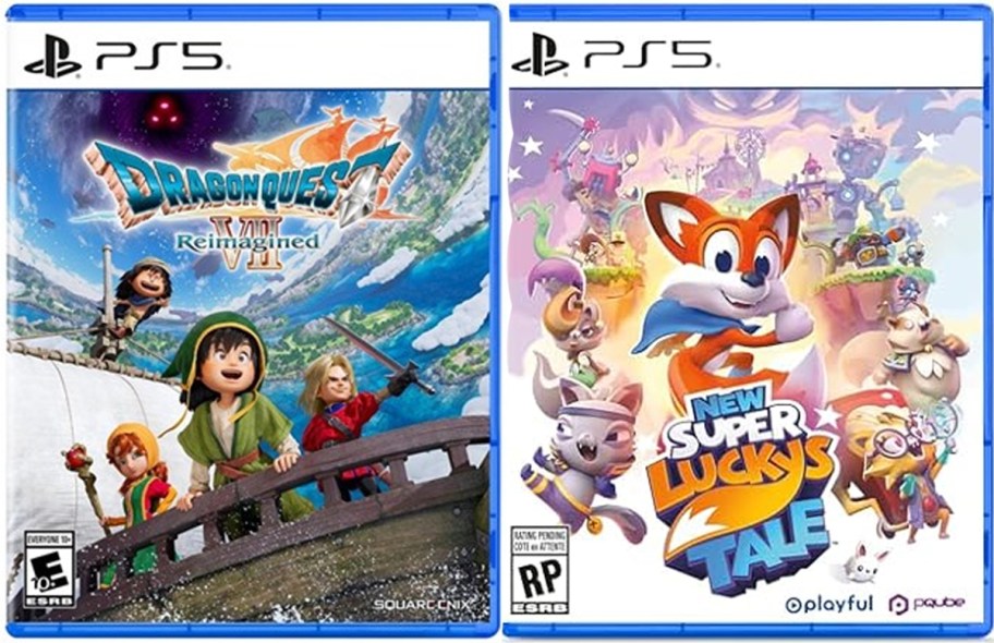 dragonquest and super lucky tale video games 