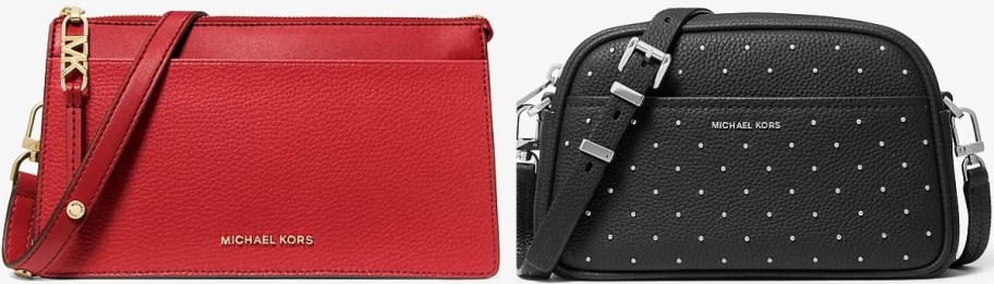 red and black leather crossbody bags