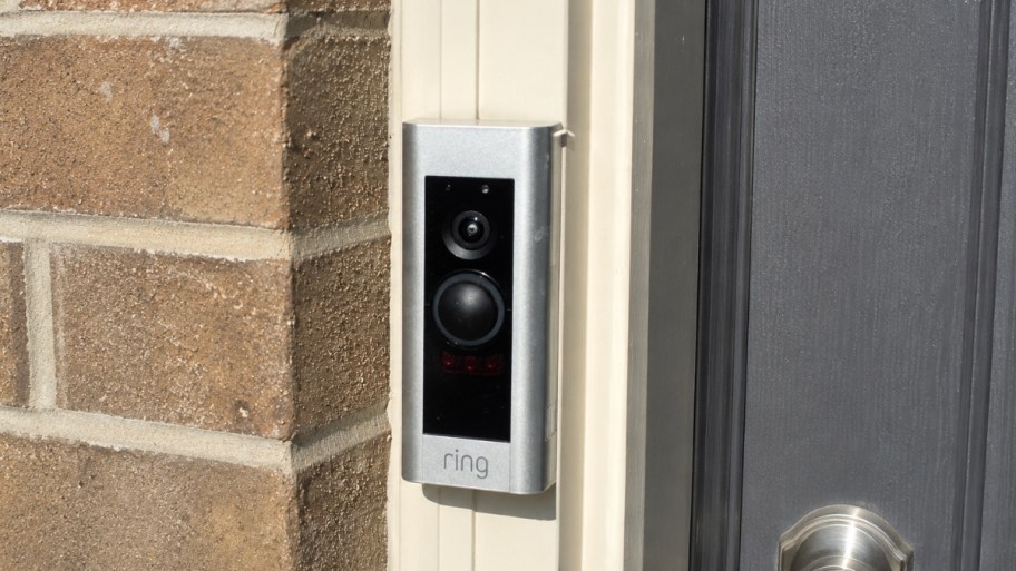 a ring doorbell installed on a door frame