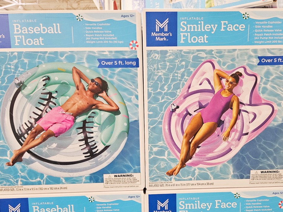 baseball and smiley face inflatable floats boxes 