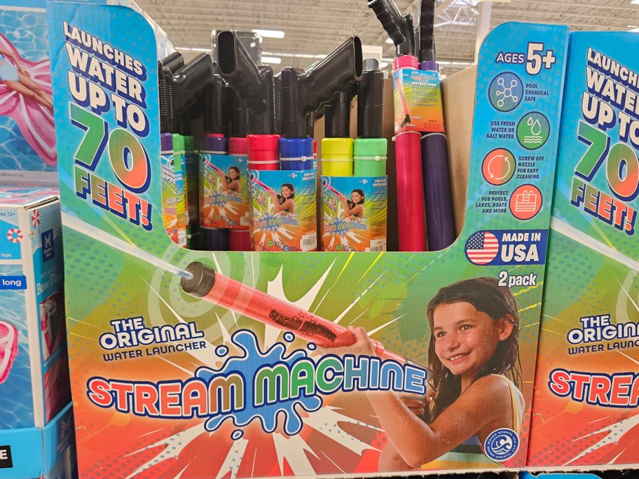 box of water blasters 