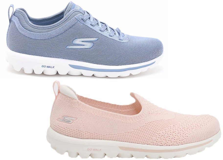 blue and pink skechers shoes