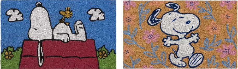 two Snoopy doormats