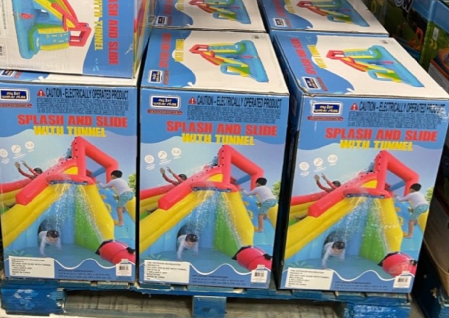 kids inflatable pool with slide and tunnel 