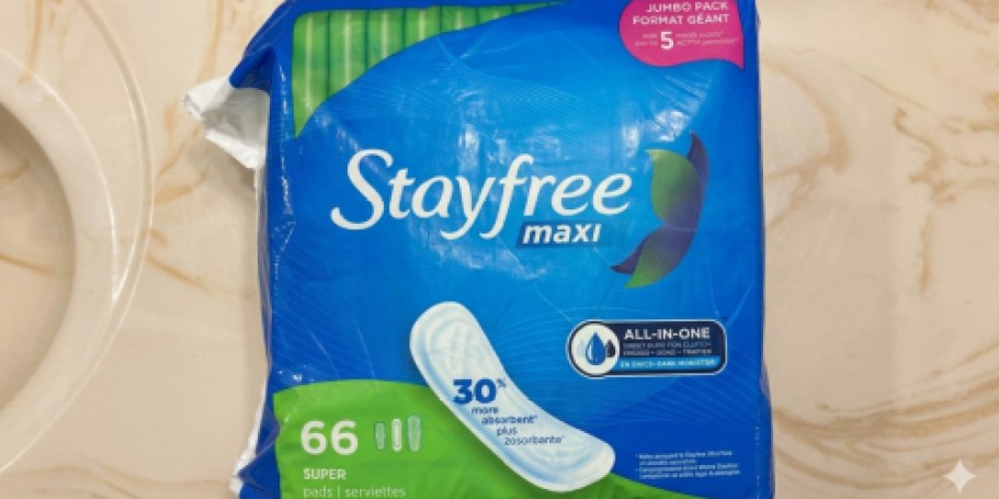 Stayfree Maxi Pads 66-Pack Just $5.54 Shipped on Amazon (Reg. $13)