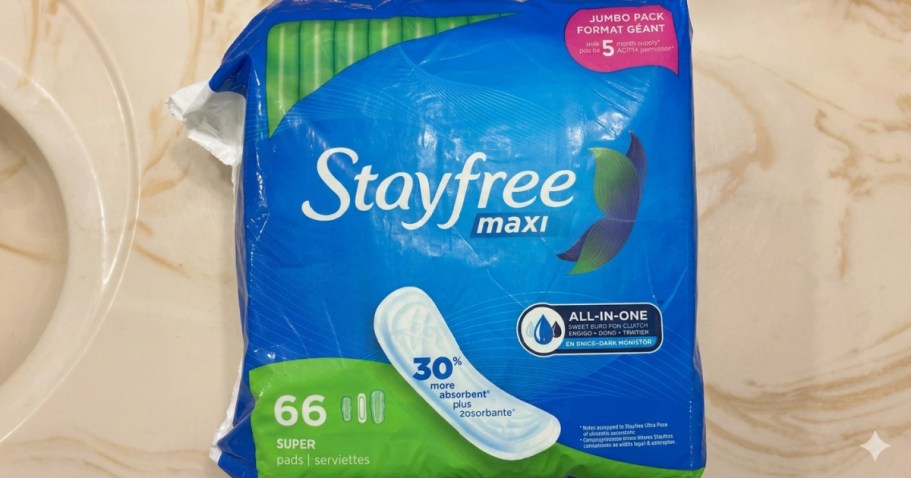 Stayfree Maxi Pads 66-Pack Just $5.54 Shipped on Amazon (Reg. $13)