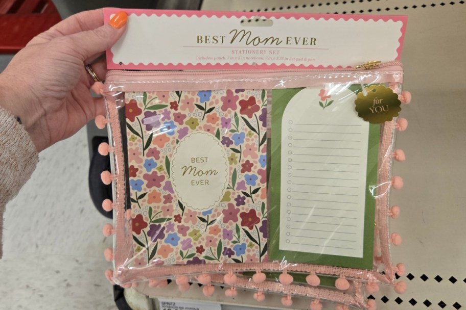 floral and green stationery set in store