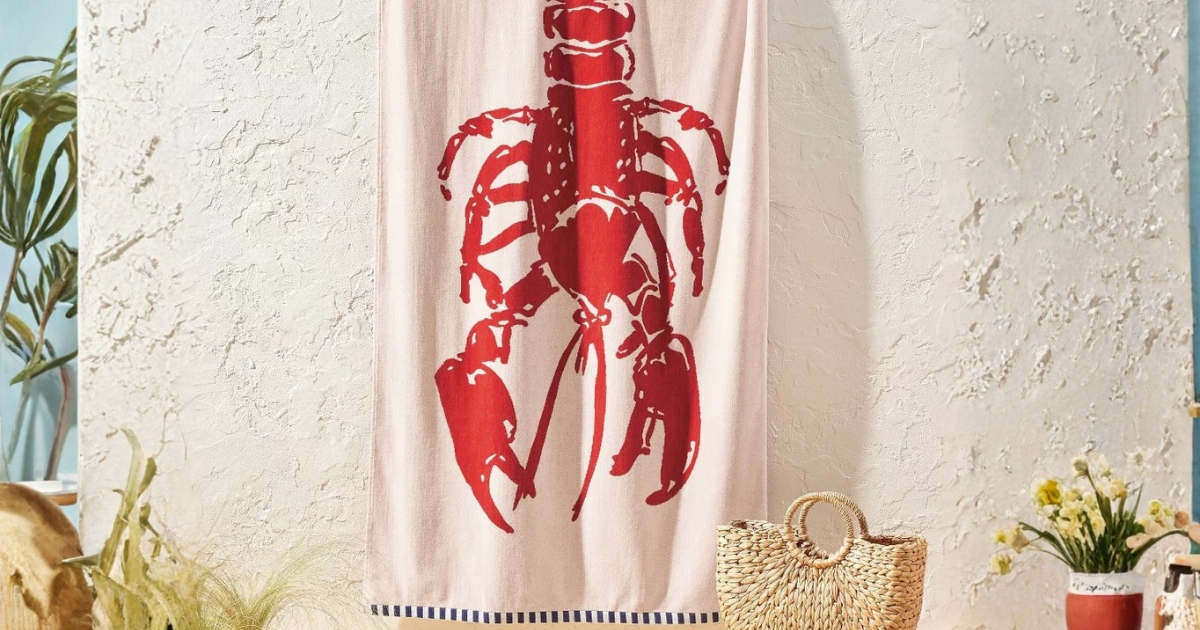 Oversized Beach Towels from $7 on Target.com (Includes The Lobster Print!)