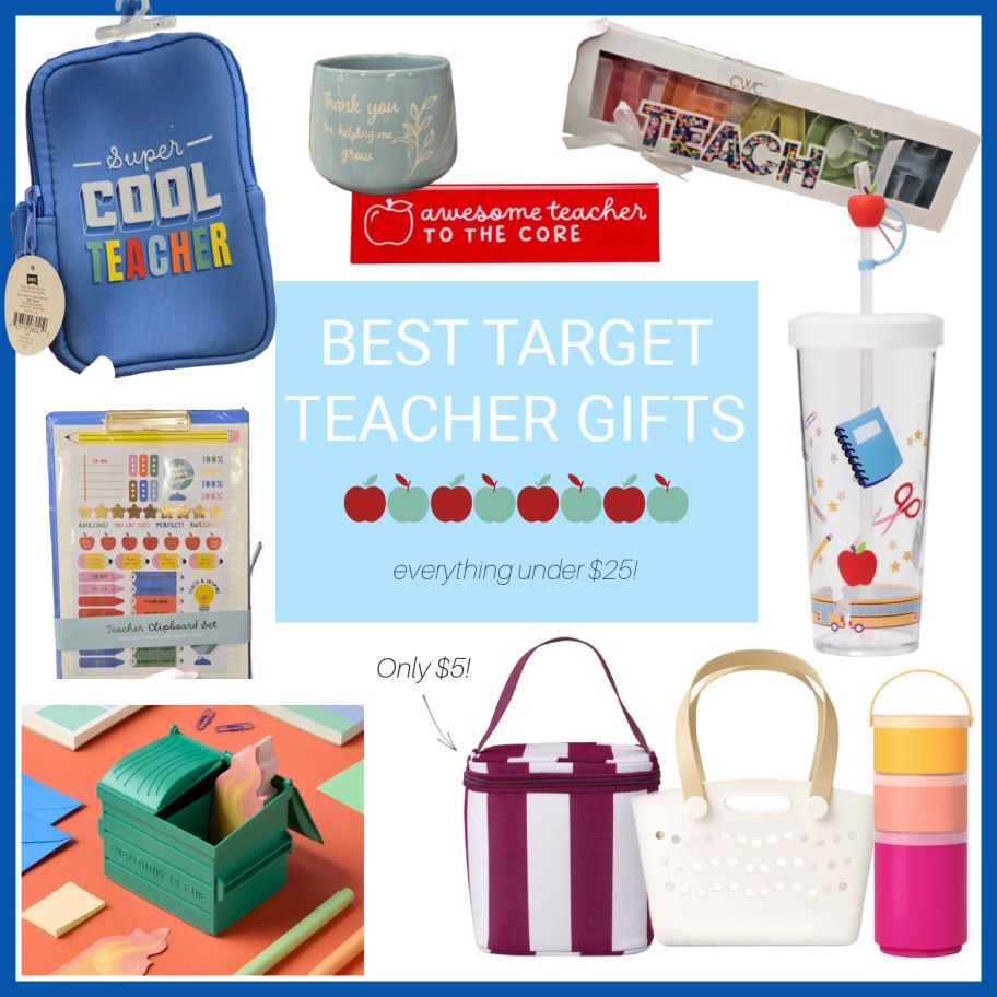 collage of teacher gifts