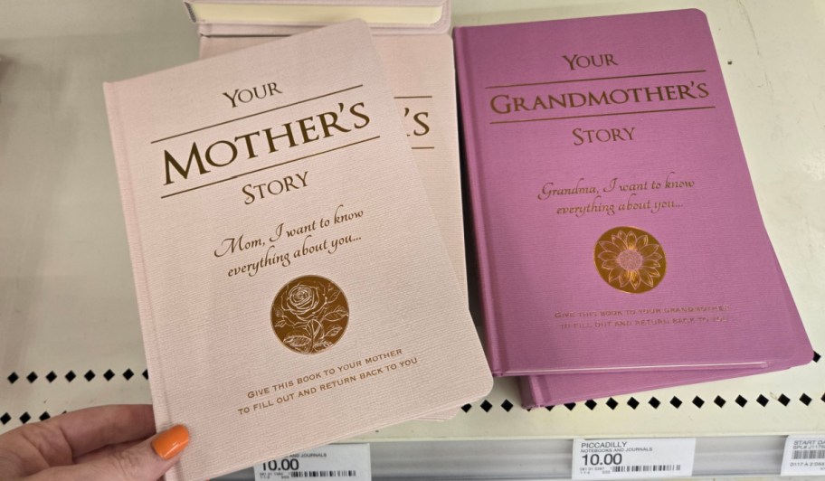 two pink journals on store shelf