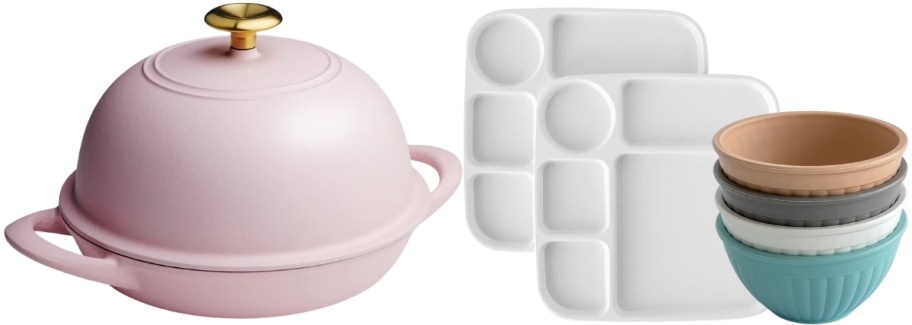 pink tramontina bread oven and members mark snack set