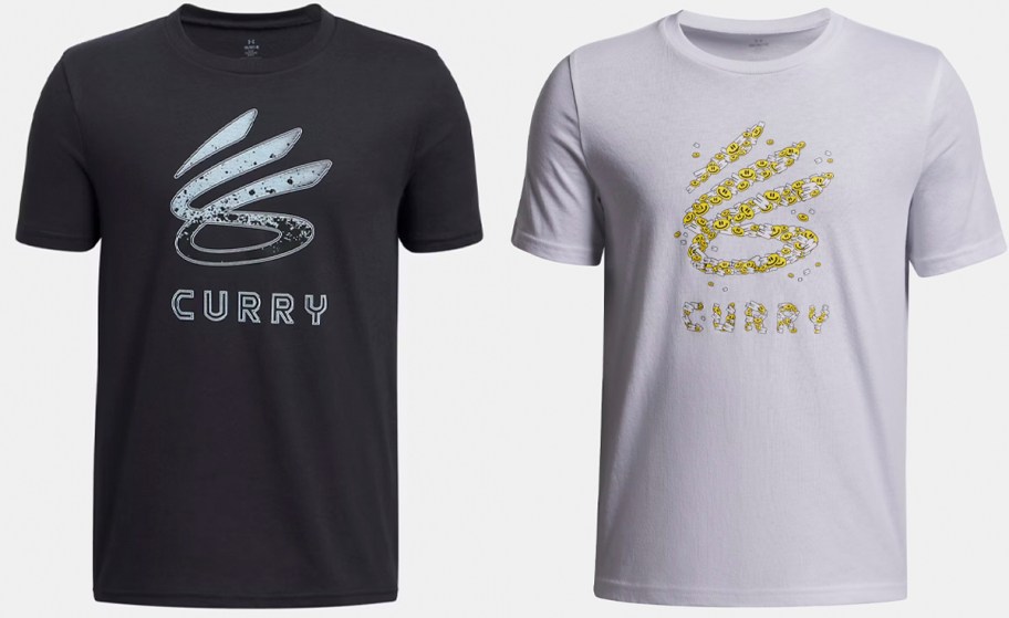 black and white curry tees 
