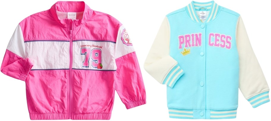tow toddler girls varsity character jackets