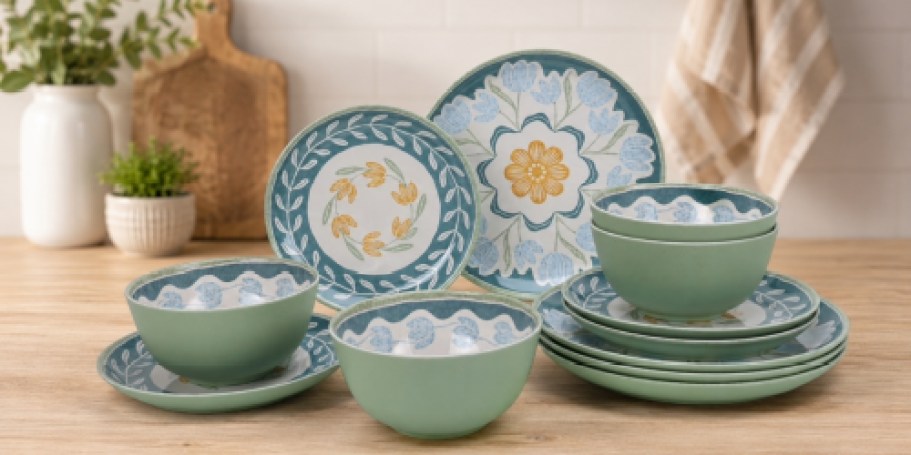 Better Homes & Gardens 12-Piece Melamine Dinnerware Set Just $19.97 on Walmart.com