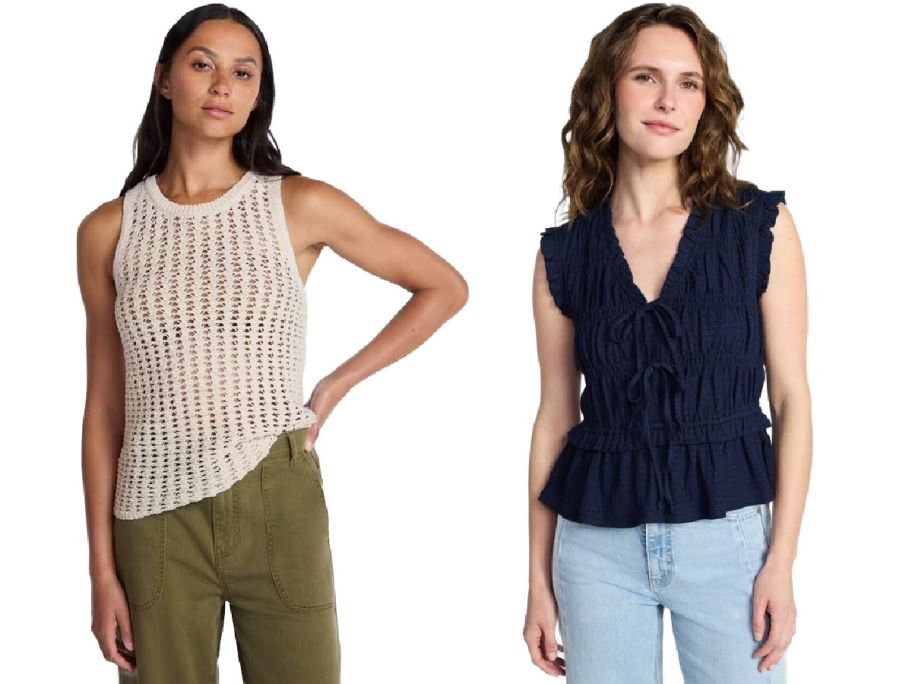 2 women from the waist up on a whit background