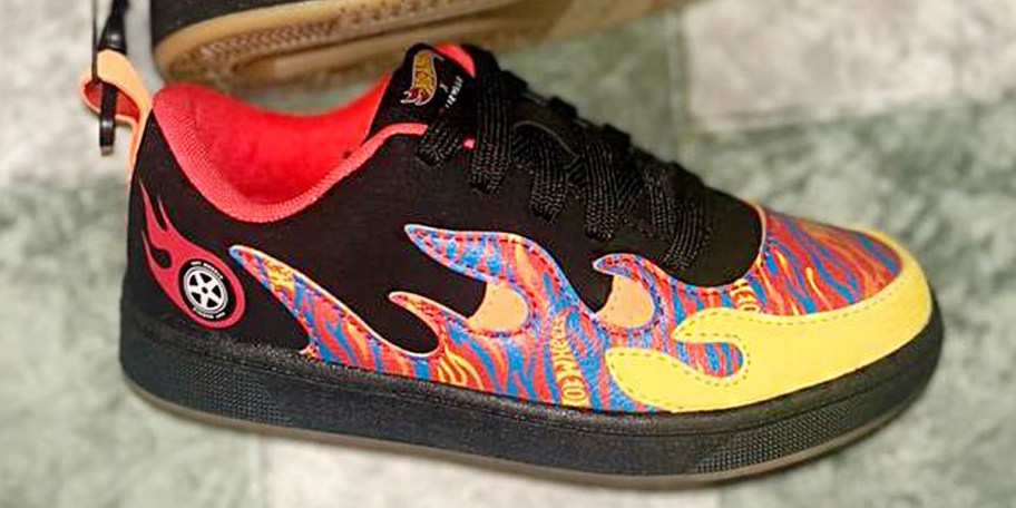 black flame hot wheels kids shoe