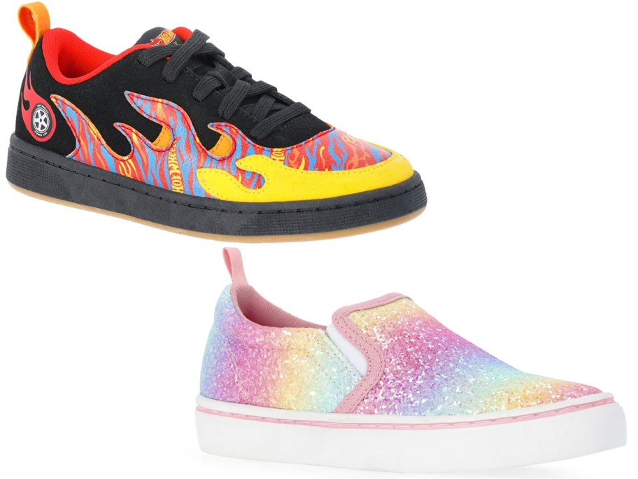 flame and rainbow kids shoes