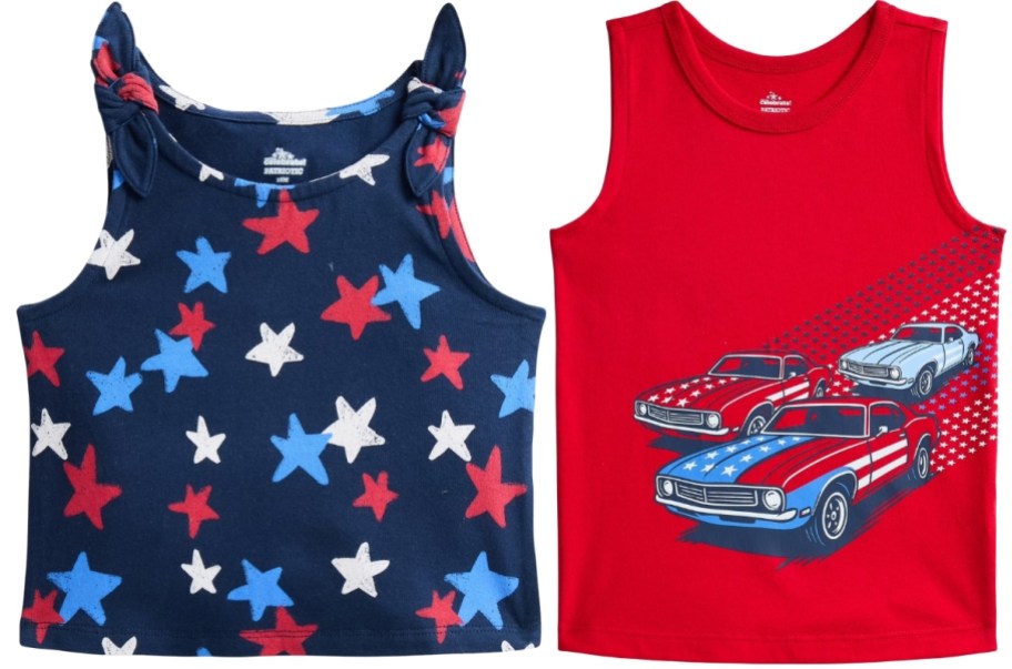 toddlers americana graphic muscle tee and tank top