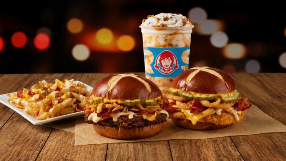 wendys fall menu items including frosty fries burger and crispy chicken sandwich