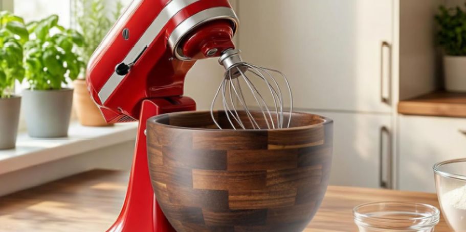 Acacia Wood Stand Mixer Bowl Just $78 Shipped on Amazon (Reg $130) | Get the Viral KitchenAid Look for Less