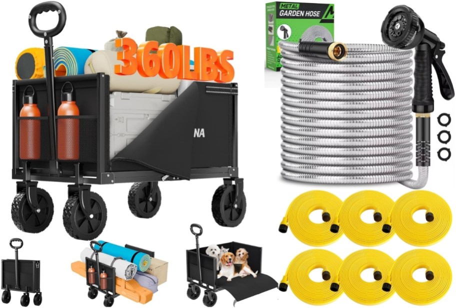 utility cart garden hose and sprinkler hoses